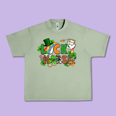 Lucky Nurse St. Patrick's Day Urban Heavy Tee Designed By Fadigitalartstudio