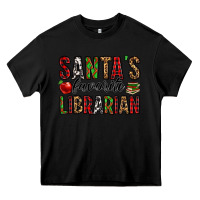 Black santa's favorite librarian Heavy Core Tee - Jasminsmagicworld