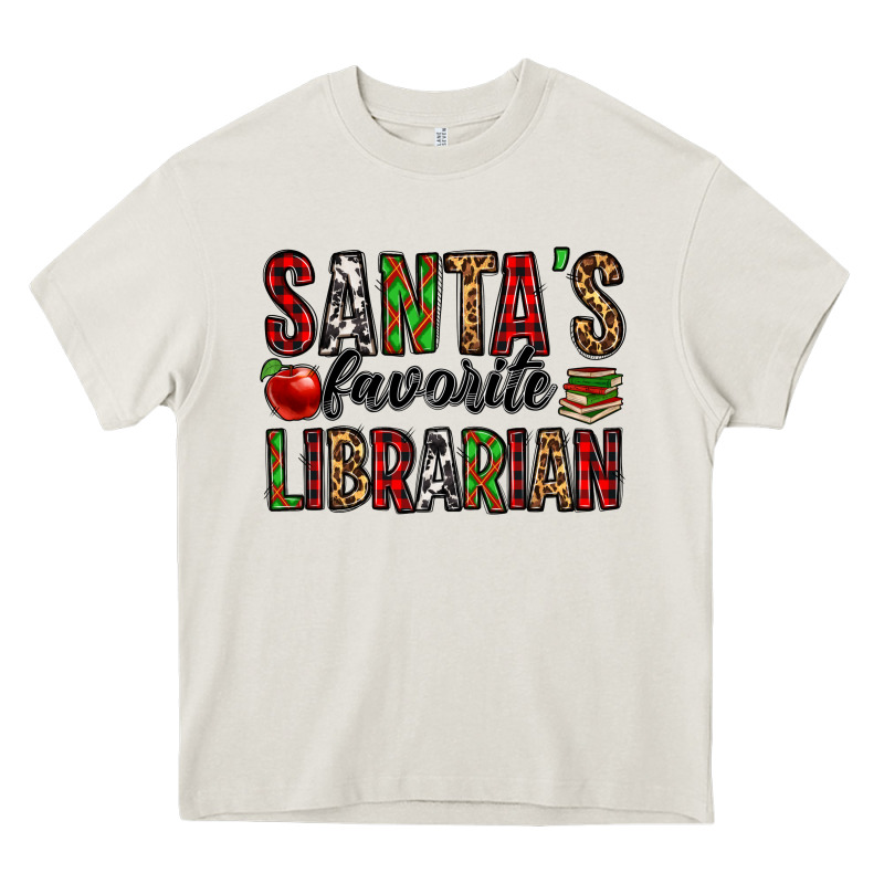 Santa's Favorite Librarian Heavy Core Tee by Jasminsmagicworld | Teevron