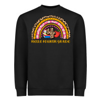 Black back to school rainbow hello fourth grade Heavyweight Sweatshirt - AdoDesignShop