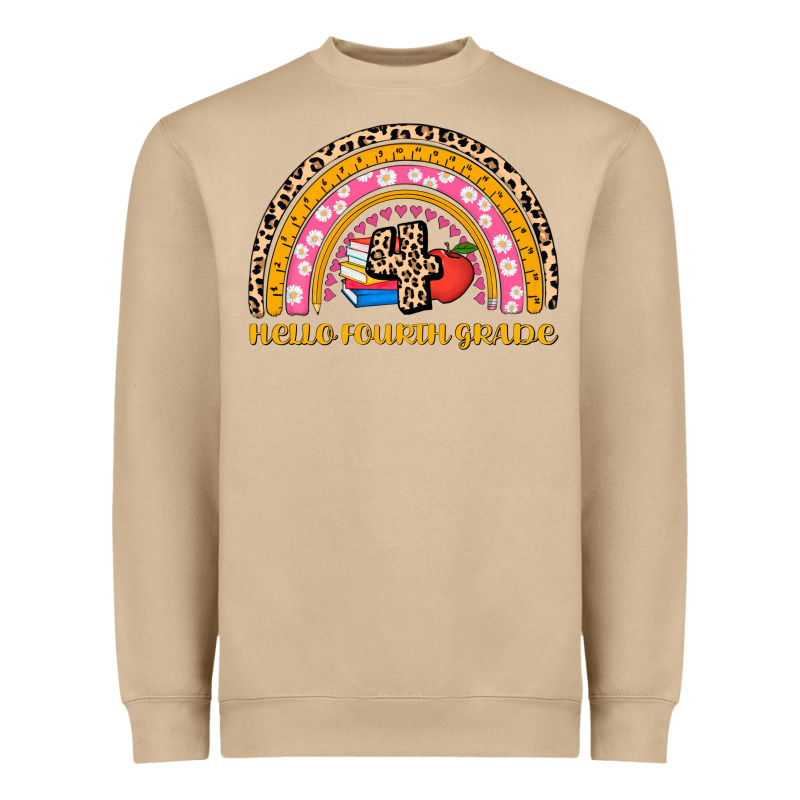Back To School Rainbow Hello Fourth Grade Heavyweight Sweatshirt by AdoDesignShop | Teevron