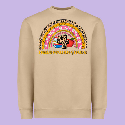 Back To School Rainbow Hello Fourth Grade Heavyweight Sweatshirt Designed By Adodesignshop