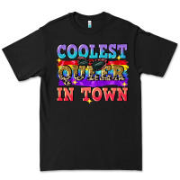 Black Coolest queer in town Premium Tee - CowGirlArtShop