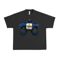Pigment Black police car monster truck Urban Heavy Tee - Jasminsmagicworld