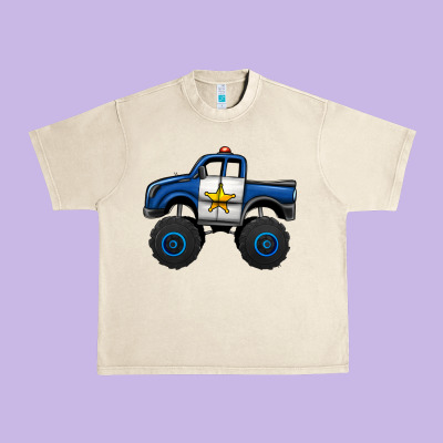 Police Car Monster Truck Urban Heavy Tee Designed By Jasminsmagicworld