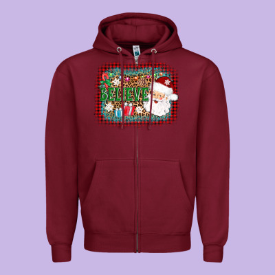 Believe Santa Zipper Hoodie Designed By Adodesignshop
