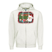 Oatmeal Heather believe santa Zipper Hoodie - AdoDesignShop