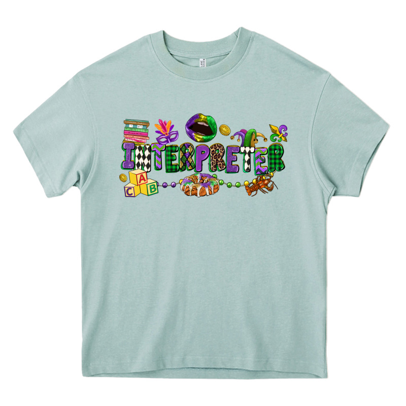 Interpreter Mardi Gras Heavy Core Tee by CowGirlArtShop | Teevron