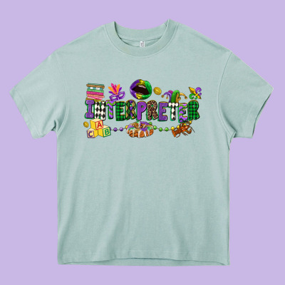 Interpreter Mardi Gras Heavy Core Tee Designed By Cowgirlartshop