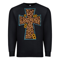 Black leopard sunflower cross Premium Sweatshirt - JahusDesignShop