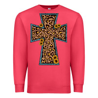 Cardinal leopard sunflower cross Premium Sweatshirt - JahusDesignShop