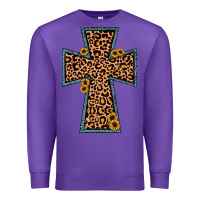 Purple leopard sunflower cross Premium Sweatshirt - JahusDesignShop