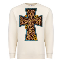 Sandshell leopard sunflower cross Premium Sweatshirt - JahusDesignShop