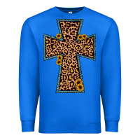 True Royal leopard sunflower cross Premium Sweatshirt - JahusDesignShop