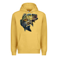 Antique Gold jumping bass Premium Hoodie - LillyAllenDesigns