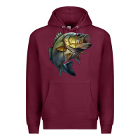 Burgundy jumping bass Premium Hoodie - LillyAllenDesigns