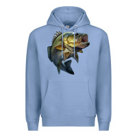 Colony Blue jumping bass Premium Hoodie - LillyAllenDesigns