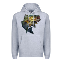 Heather Grey jumping bass Premium Hoodie - LillyAllenDesigns