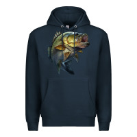 Navy jumping bass Premium Hoodie - LillyAllenDesigns