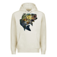 Oatmeal Heather jumping bass Premium Hoodie - LillyAllenDesigns