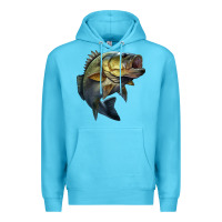 Ocean Blue jumping bass Premium Hoodie - LillyAllenDesigns