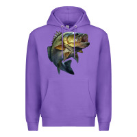 Purple jumping bass Premium Hoodie - LillyAllenDesigns