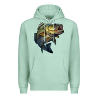 Seafoam jumping bass Premium Hoodie - LillyAllenDesigns
