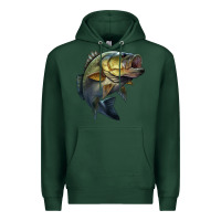 Sports Green jumping bass Premium Hoodie - LillyAllenDesigns