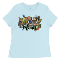 Baby Blue army mom Ladies Tee - FaDigitalArtStudio