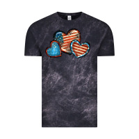 Cloud Black American flag hearts 4th of july Vintage Tee - FaDigitalArtStudio
