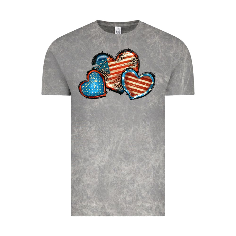 American Flag Hearts 4th Of July Vintage Tee by FaDigitalArtStudio | Teevron