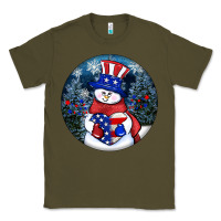 Army Green Patriotic snowman ornament 4th of july Classic Tee - HowdyJamesFarm