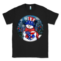 Black Patriotic snowman ornament 4th of july Classic Tee - HowdyJamesFarm