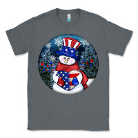 Charcoal Heather Patriotic snowman ornament 4th of july Classic Tee - HowdyJamesFarm