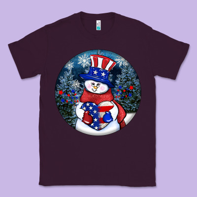 Patriotic Snowman Ornament 4th Of July Classic Tee Designed By Howdyjamesfarm