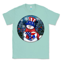 Seafoam Patriotic snowman ornament 4th of july Classic Tee - HowdyJamesFarm