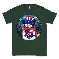 Sports Green Patriotic snowman ornament 4th of july Classic Tee - HowdyJamesFarm