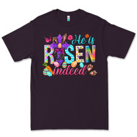 Plum He is risen indeed Happy Easter Day Premium Tee - HowdyJamesFarm
