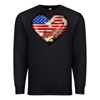 Black western usa flag heart Premium Sweatshirt - JahusDesignShop