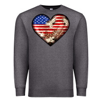 Charcoal Heather western usa flag heart Premium Sweatshirt - JahusDesignShop