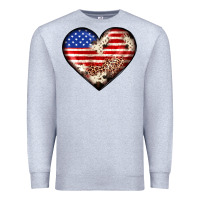 Heather Grey western usa flag heart Premium Sweatshirt - JahusDesignShop