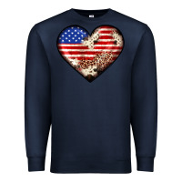 Navy western usa flag heart Premium Sweatshirt - JahusDesignShop