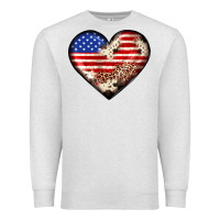 Oatmeal Heather western usa flag heart Premium Sweatshirt - JahusDesignShop