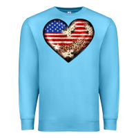 Ocean Blue western usa flag heart Premium Sweatshirt - JahusDesignShop