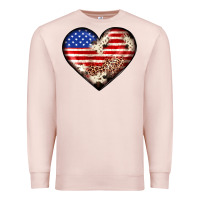Pale Pink western usa flag heart Premium Sweatshirt - JahusDesignShop