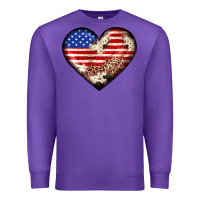 Purple western usa flag heart Premium Sweatshirt - JahusDesignShop