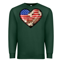 Sports Green western usa flag heart Premium Sweatshirt - JahusDesignShop