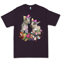 Plum floral baby goats Premium Tee - RanaPortraitStore