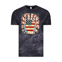 Cloud Black Freedom rock hand Vintage Tee - FaDigitalArtStudio