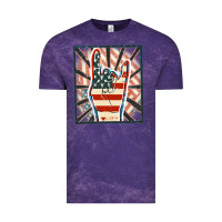 Cloud Purple Freedom rock hand Vintage Tee - FaDigitalArtStudio